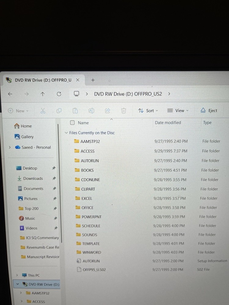 Microsoft Office Professional & Bookshelf Designed for Windows 95 2-Disc CD-ROM