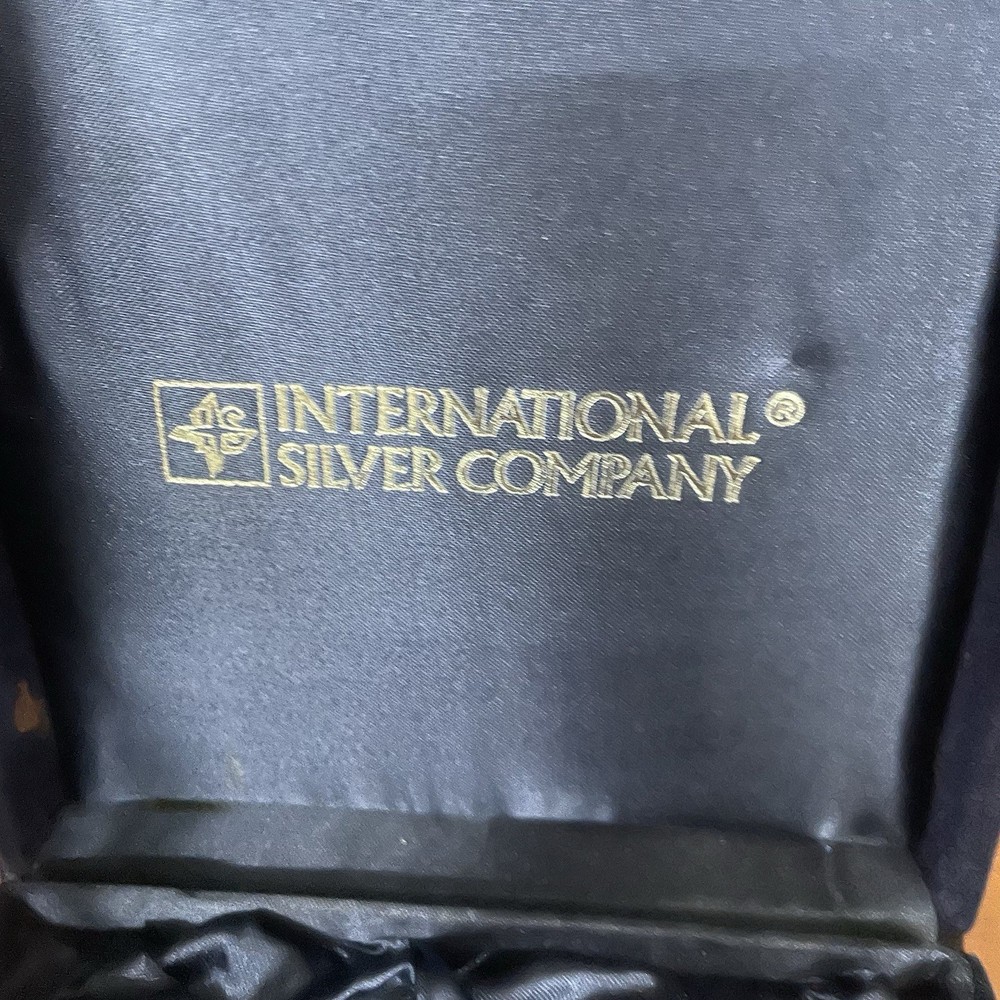 Silverplate Grape Wine Bottle Cork & Ring Set International Silver Gift Box