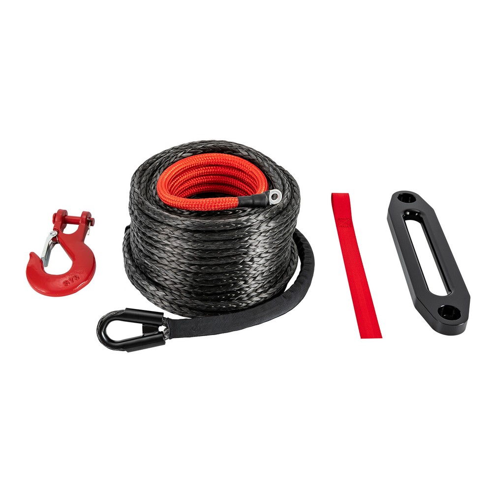 1/2"*92' Synthetic Winch Rope with Hook, Winch Cable w/Safety Pull Strap HOT