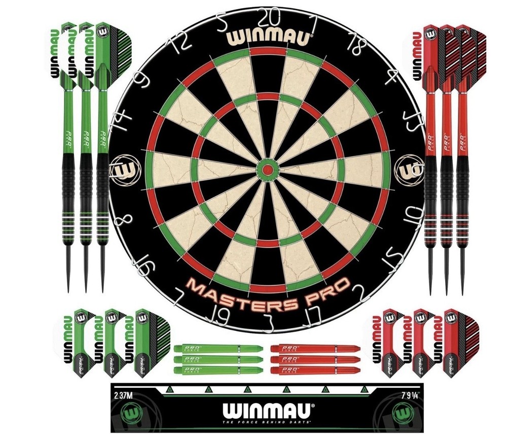 Winmau Darts - Masters Pro Premium Bristle Dartboard Set - Includes... Fast Ship