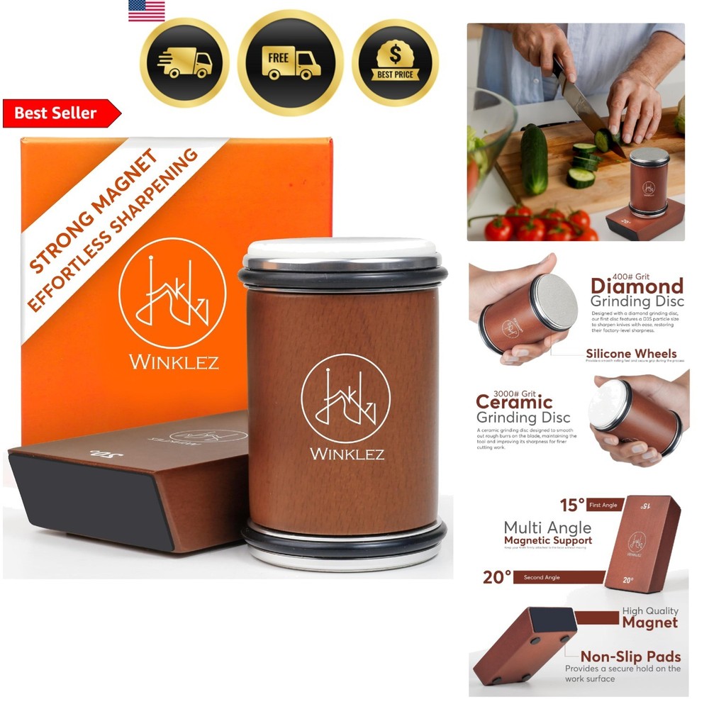 Knife Sharpener Kitchen Sharpener Diamond Ceramic Discs Magnetic Angles