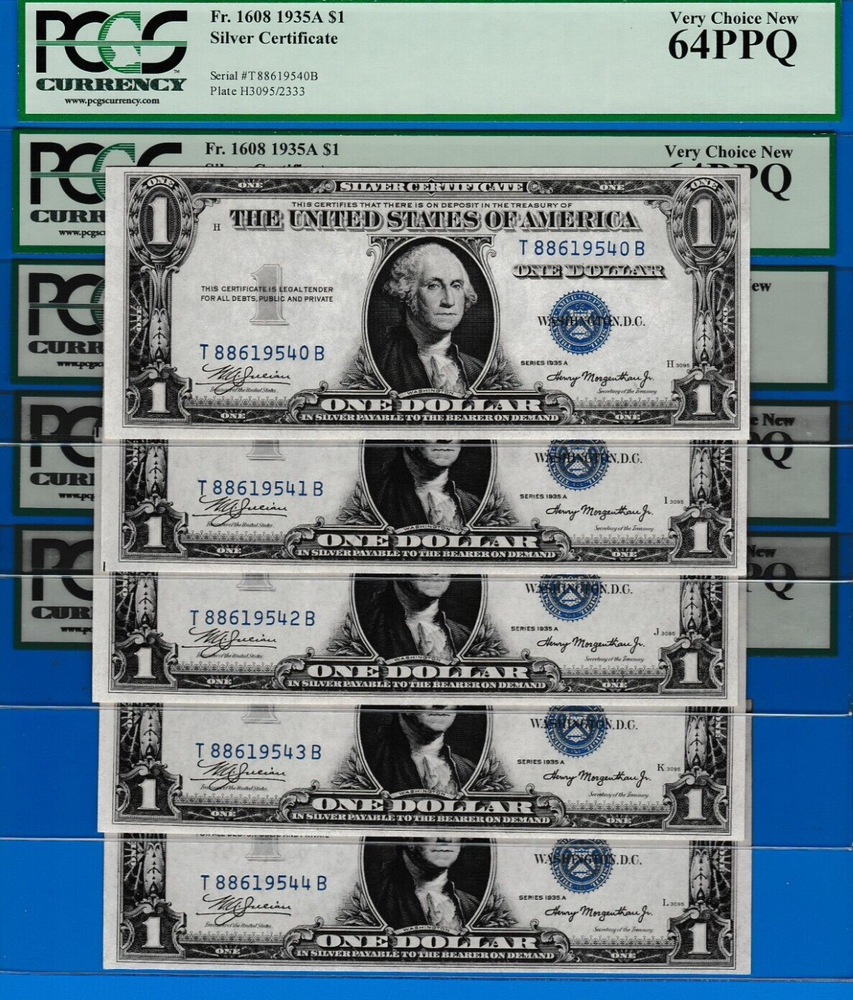 $1 BIRTH YEAR "1954" 1935 A SILVER CERTIFICATE ONE NOTE PCGS