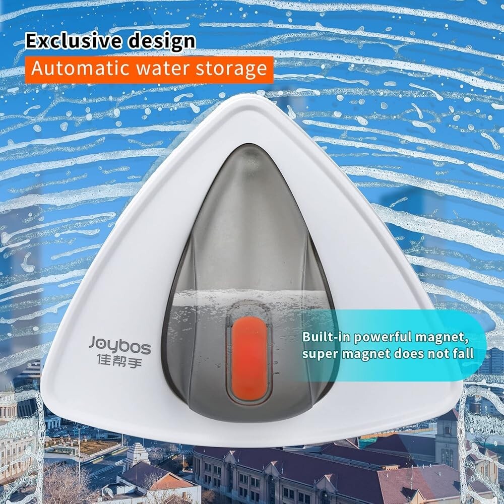 JOYBOS Absorbable Magnetic Window Cleaner Double Sided Suction Cup .5-1" Glass