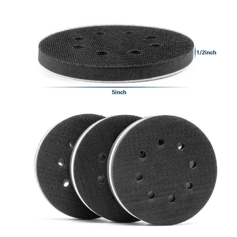 5" Foam Interface Pad Set of 5 Hook & Loop Sander Cushion Pads
