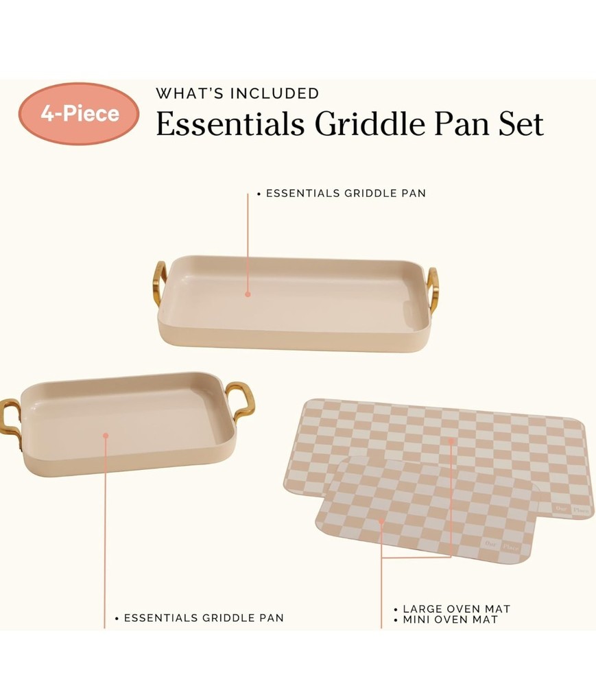 Our Place Essentials 4-Piece Griddle Pan Set | Cream