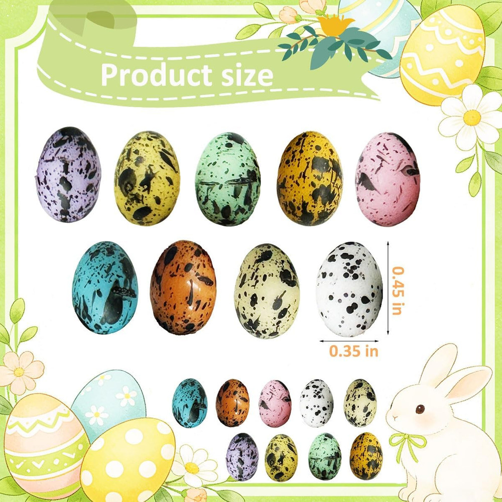 Artificial Mini Easter Eggs, 60 Pcs Resin Decor for Crafts and Spring Events
