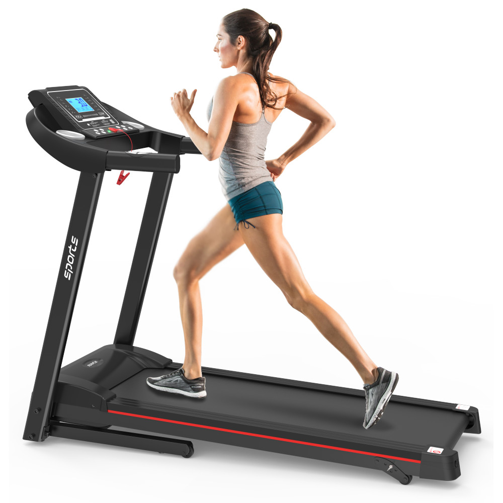 Foldable Incline Treadmill Folding Running Home Workout 5" LCD Screen Bluetooth