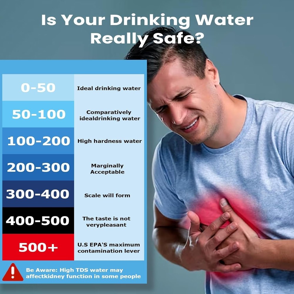 Lightweight Waterproof TDS Meter for Quick Water Quality Testing on-the-go