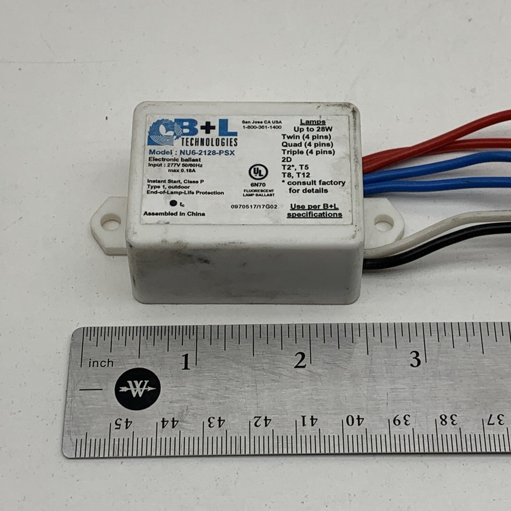 B+L Technologies NU6-2128-PSX Fluorescent 277V Ballast ~~277-VOLTS ONLY!~~