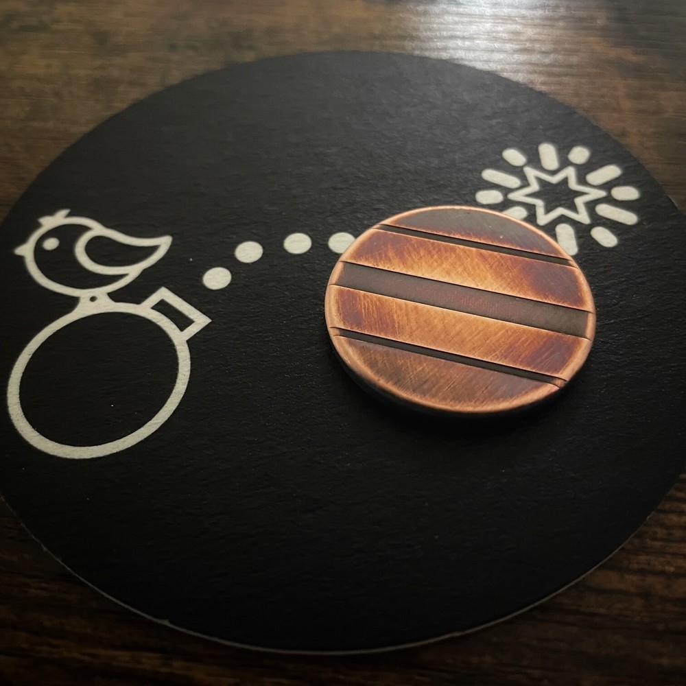 ALIGNMENT LINES 1.25" Aged Copper Laser Engraved Golf Ball Marker!