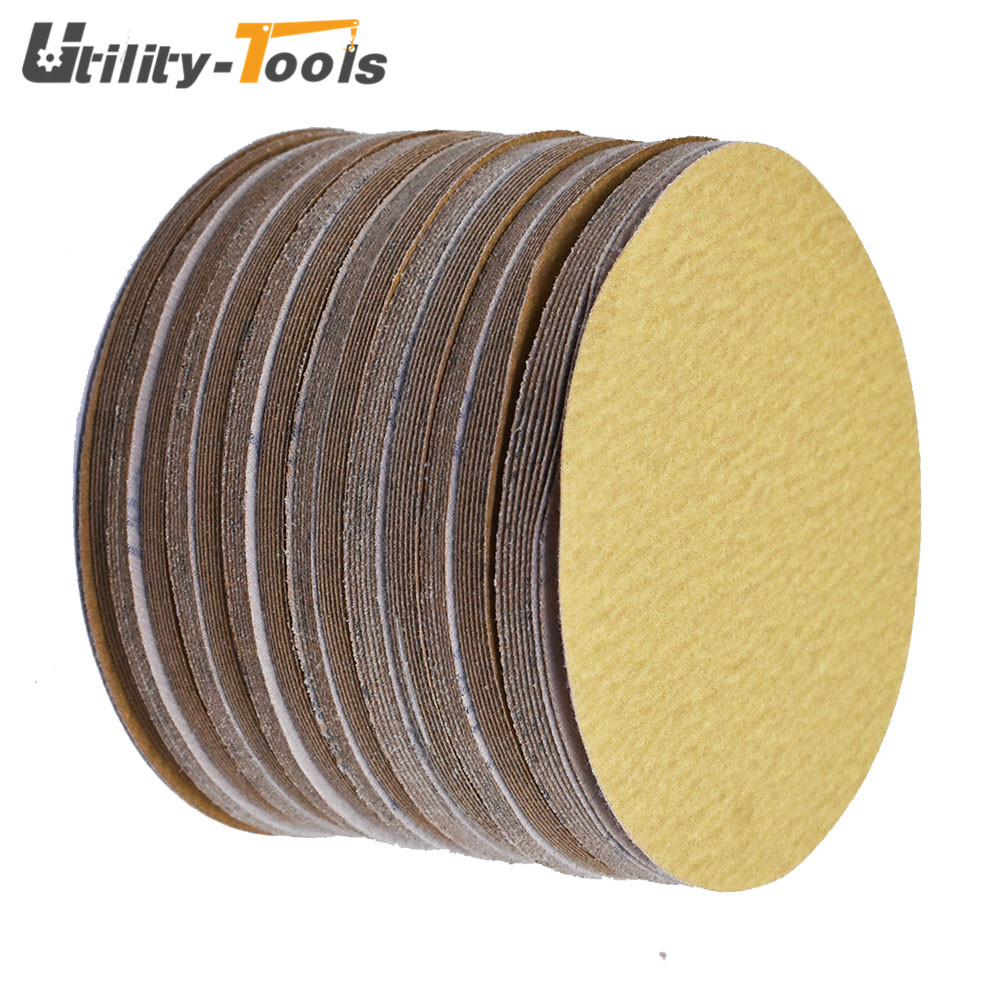 100 × 6" Sanding Disc NO-Hole Hook & Loop Sanding Discs Grit 60-320 Sand Paper