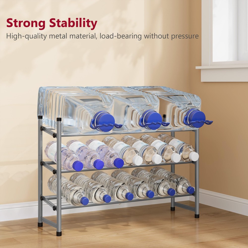 Adjustable 3Tier Expandable Stackable Shoe Rack 2841in Metal Gray