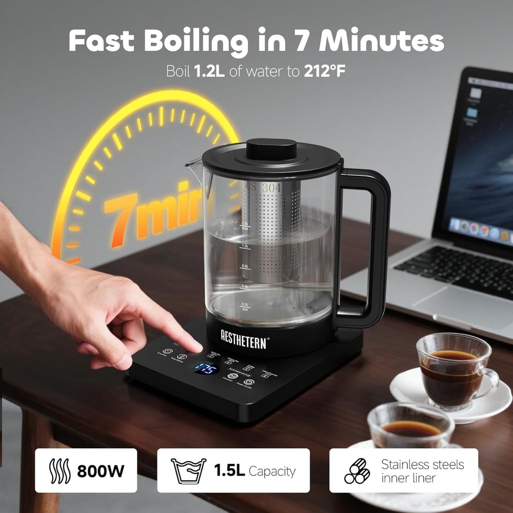 Electric Tea Kettle W/ Infuser Temperature Control & Automatic Shut Off