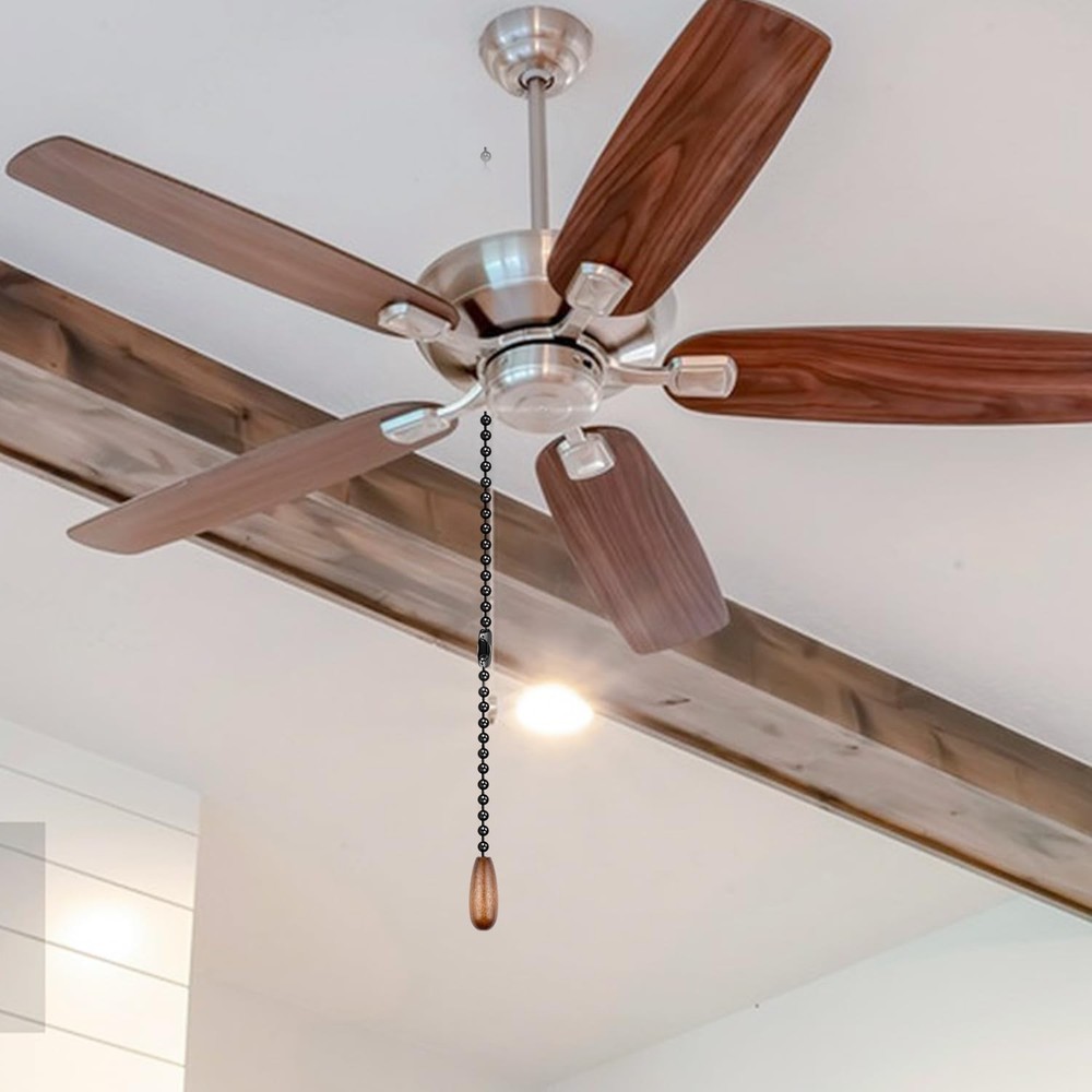 Dotlite Black Ceiling Fan Pull Chain, 120" Extra Long Rust Proof 3mm