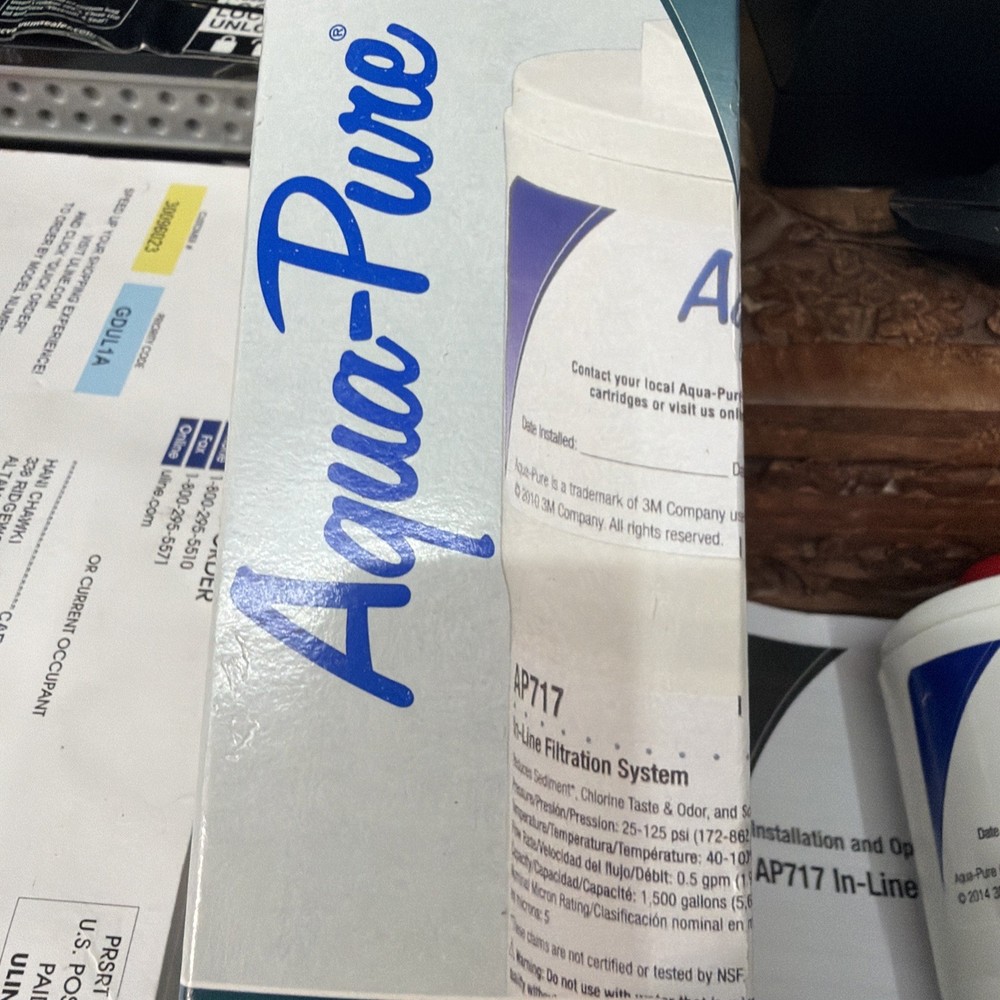 Aqua-Pure AP717 Inline Water Filter Ice Make Refrigerator Kitchen