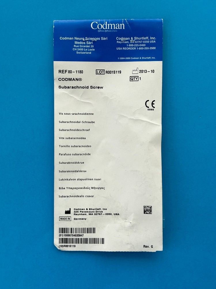 Codman Subarachnoid Attachment, 80-1180