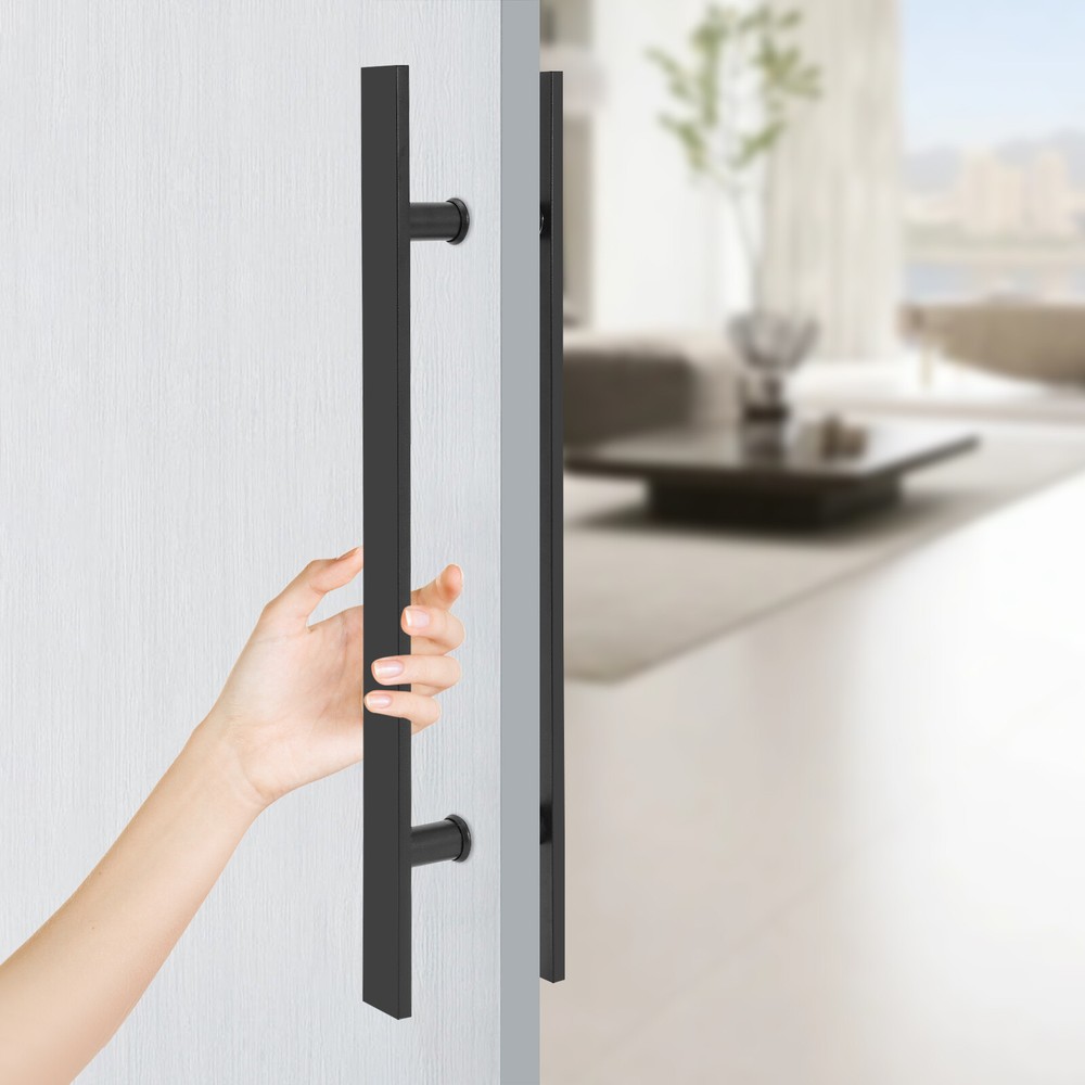 Double Sided Stainless Steel Door Handle black H Shape Door Pull Handle