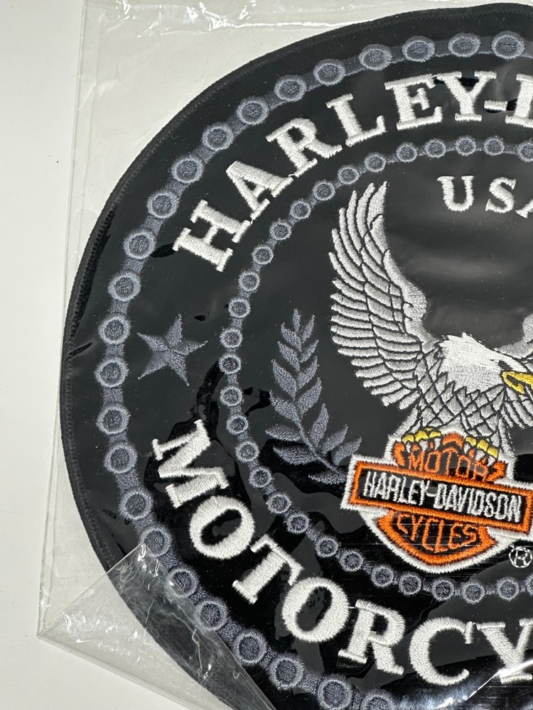 Harley Davidson large black 8" patch emblem chained shield new in package 2004