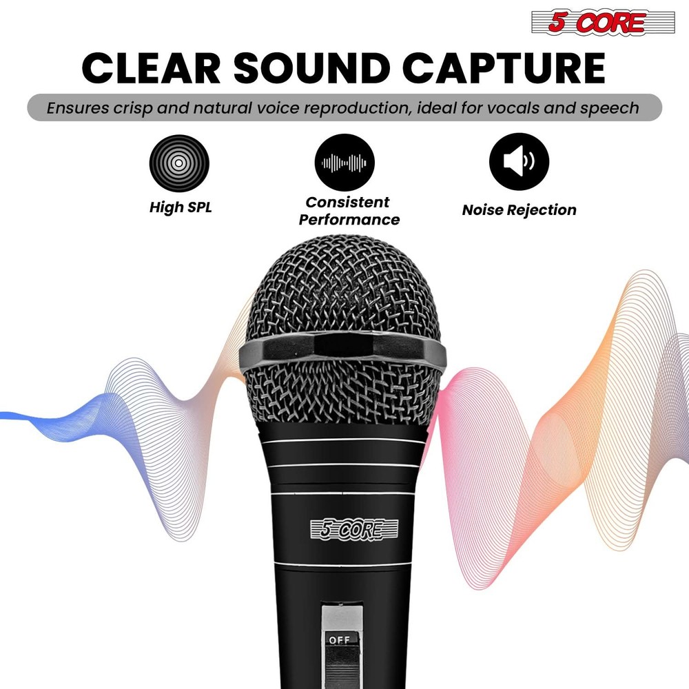 5Core XLR Microphone Dynamic Mic Karaoke Singing Studio Mics Handheld Microfono
