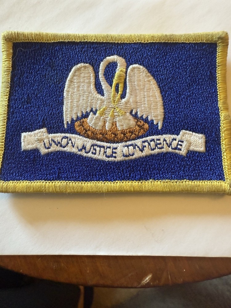 Louisiana State Flag Embroidered Iron On Patch