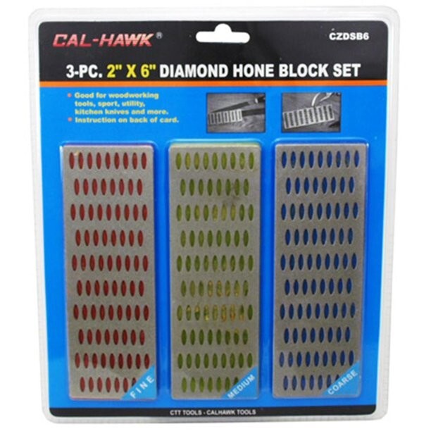 3-pc. 2" x 6" Diamond Hone Block Set Whetstone