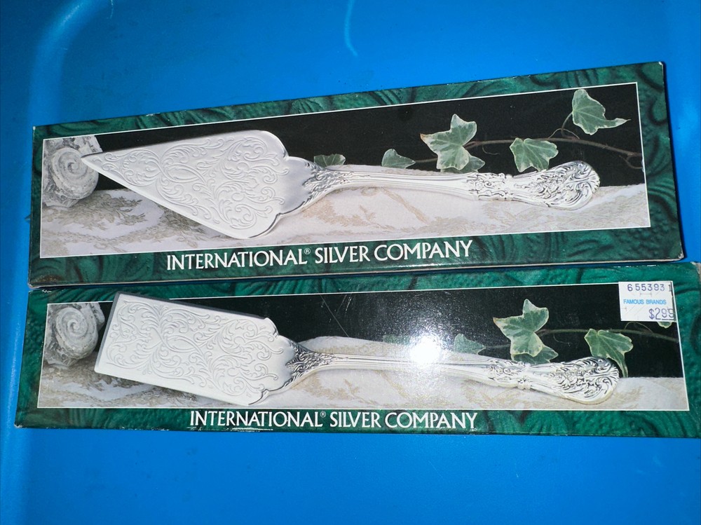 1993 Silver Plated Pizza Lasagna Server & Trowel International Silver Co. NIB