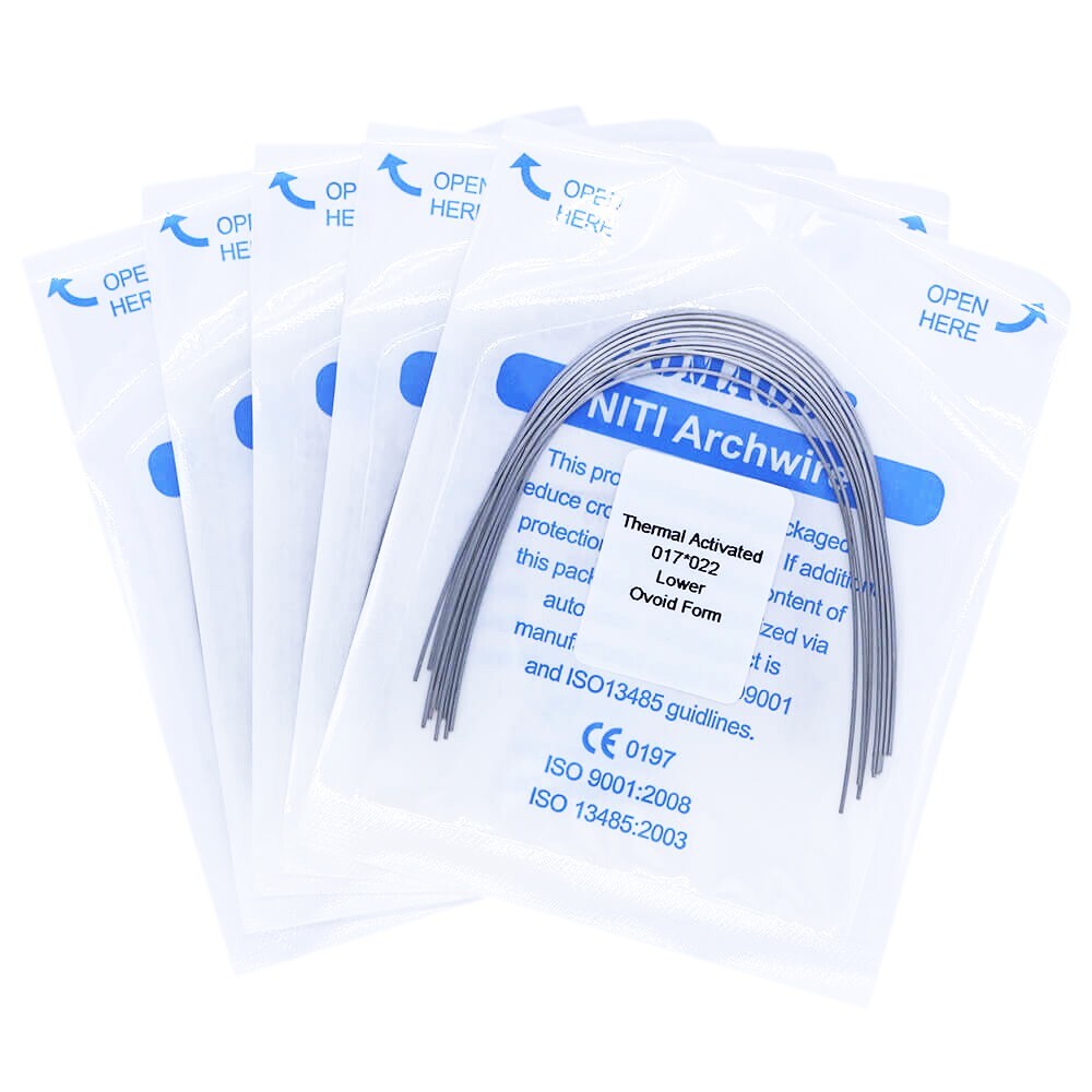 Dental Orthodontic Niti Arch Wire 17x22 Thermal Activated Lower Rectangular