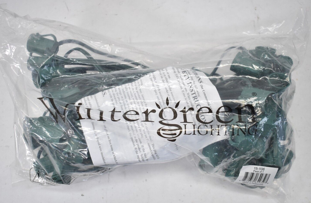 Wintergreen Lighting C9 E17 Base Light Stringer 7 AMP SPT 1 Green Wire