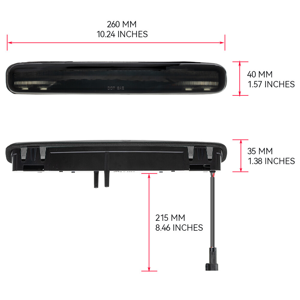 Black Lens LED 3rd Third Brake Stop Tail Light For 2005-2009 Ford Mustang