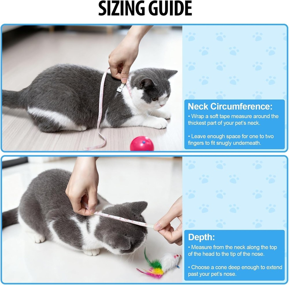 Vivifying Cat Cone, Adjustable M（Neck: 7.2-9.0 in）, Black