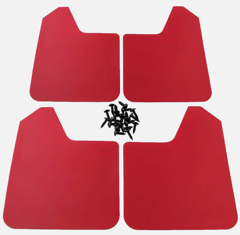 Red Mud Flaps Splash Guards Front Rear Mudguards For Subaru Impreza Hatchback