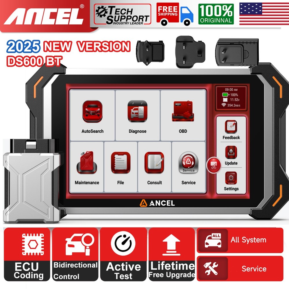 ANCEL DS600BT All System Bidirectional OBD2 Diagnostic Scanner Tool ECU Coding