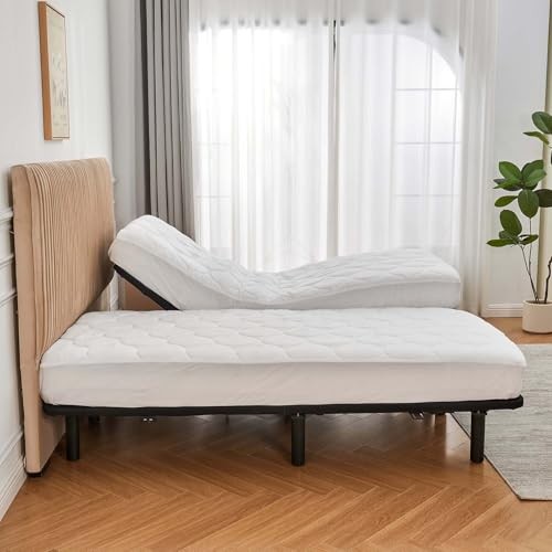 Quilted Mattress Topper Pad for Adjustable Bed Breathable Fitted Split King