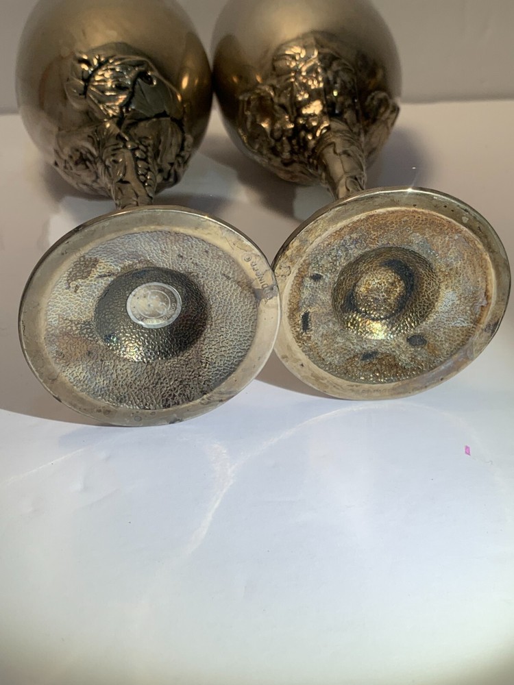 Godinger Silverplate Goblets, Grapes, READ