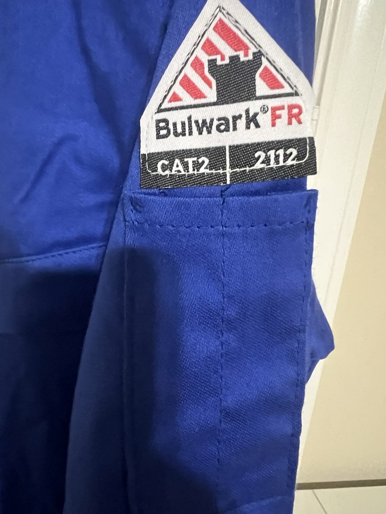 Bulwark Flame Resistant Coverall – Royal Blue, Size 34 Regular