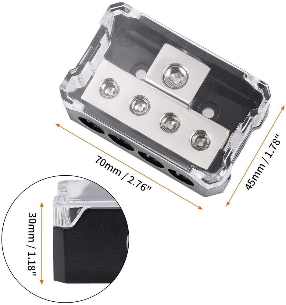 Professional Grade 4-Way Audio Power Distributor - Easy Installation, 2 Pack