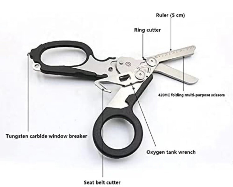 Raptor STYLE Tactical Multi Tool Rescue Shears Black