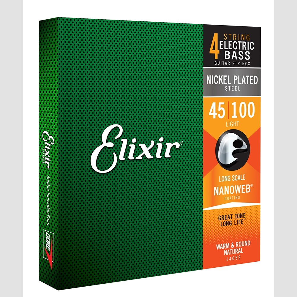 Elixir 14052 NANOWEB, Light, Long Scale, Bass Strings (45-100)