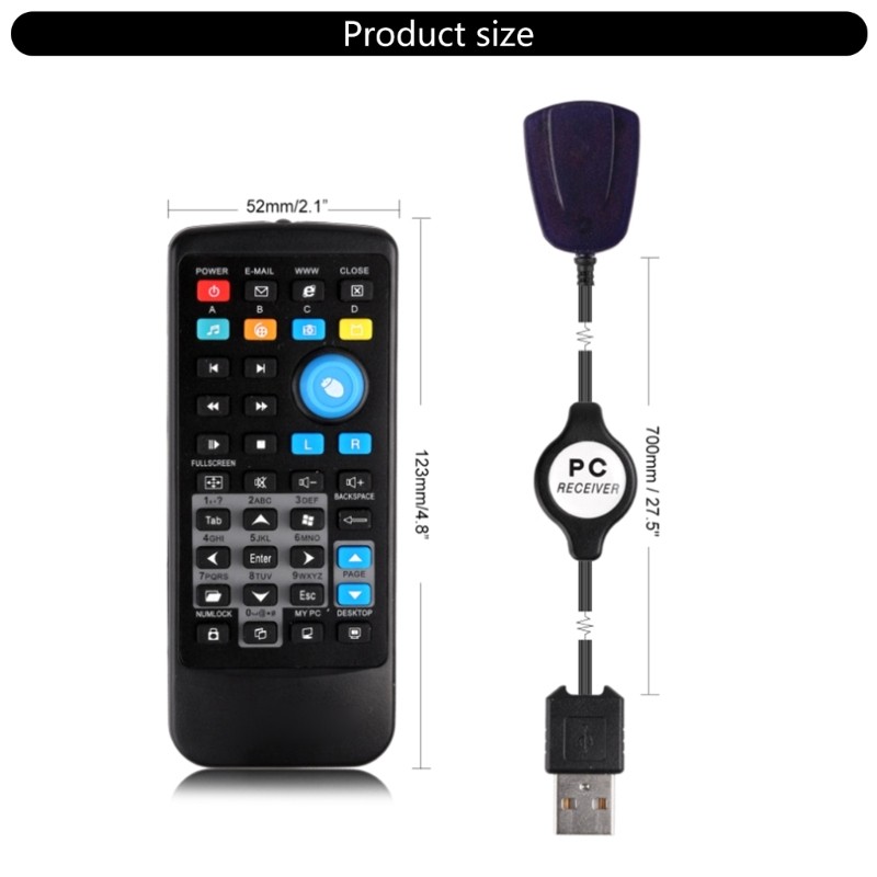 USB Receiver Laptop PC Wireless Media Remote Control Wireless Mouse Controller