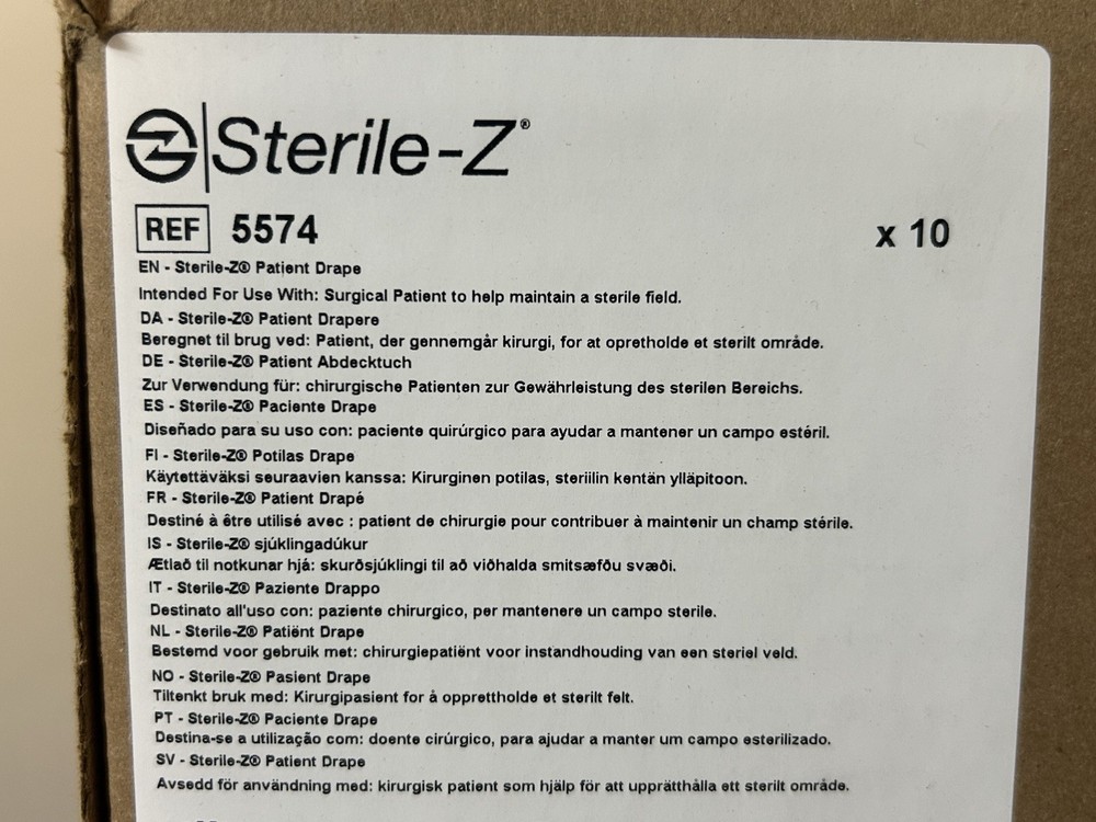 Tidi Sterile-Z 5574 Patient Drape Box of 10