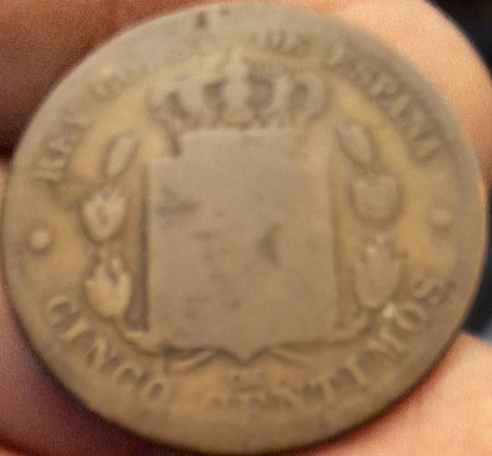 Spain 5 Centimos 1877 AG