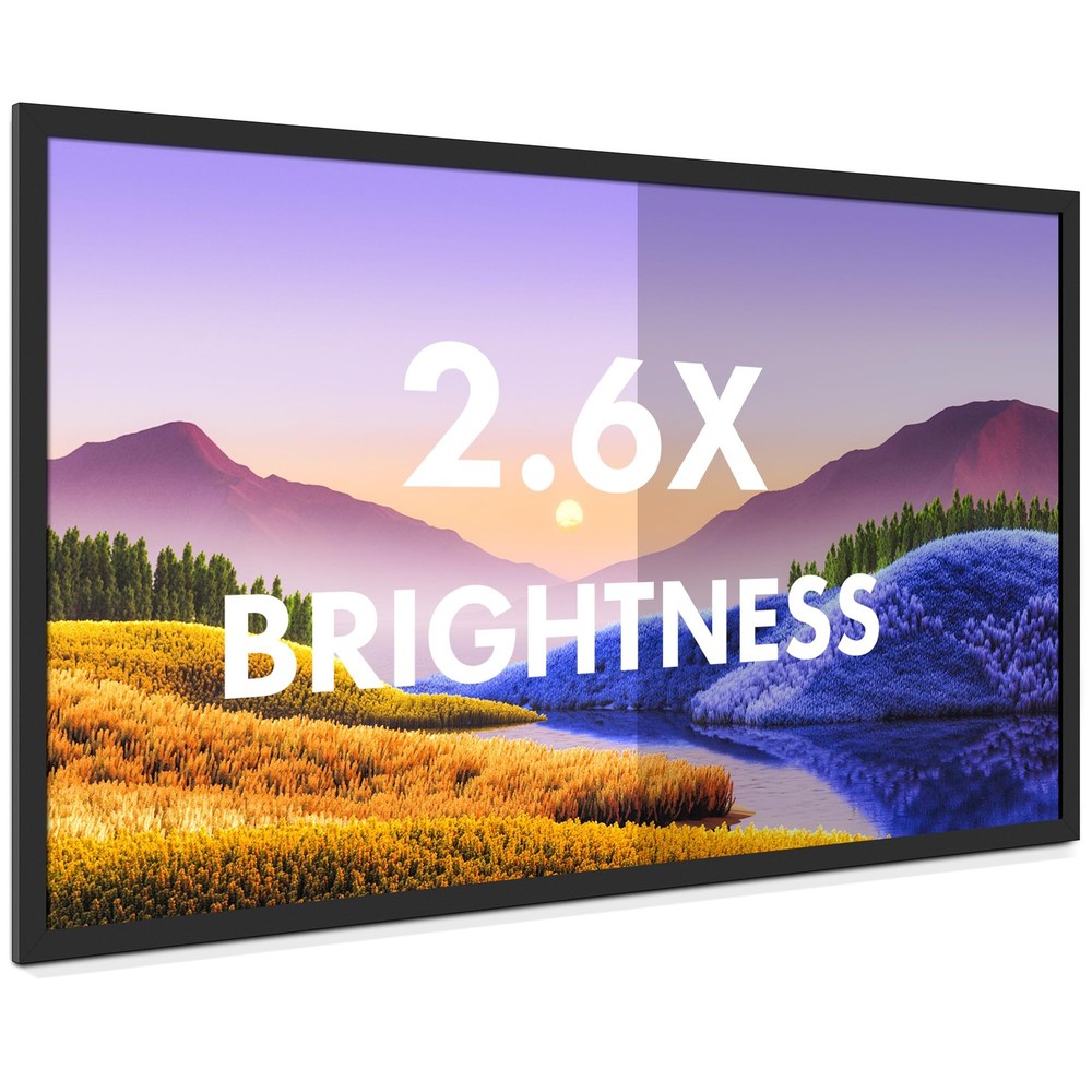 Fixed Frame High Gain Projector Screen by - 2.6X Gain and 30% ALR - Indoor Wa...