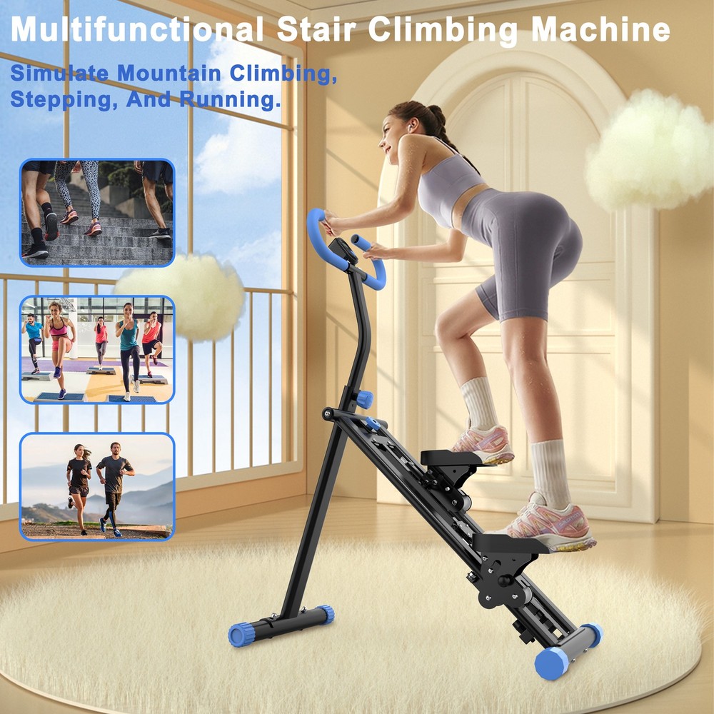 Vertical Climber Stair Stepper Full Body Workout Machine Adjustable Handlebar