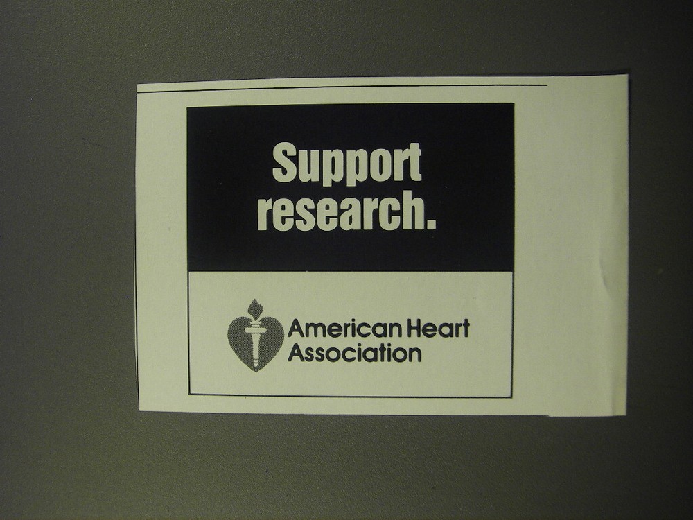 1992 American Heart Association Advertisement - Support Research