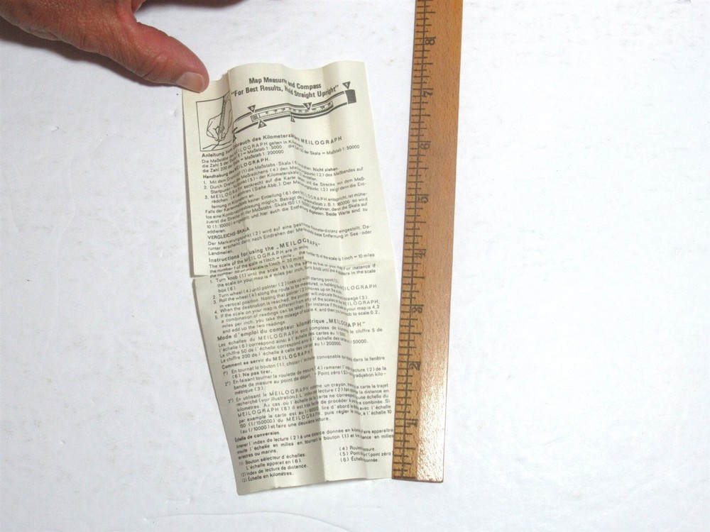 Vtg Meilograph Map Measure & Compass with Case & Instructions