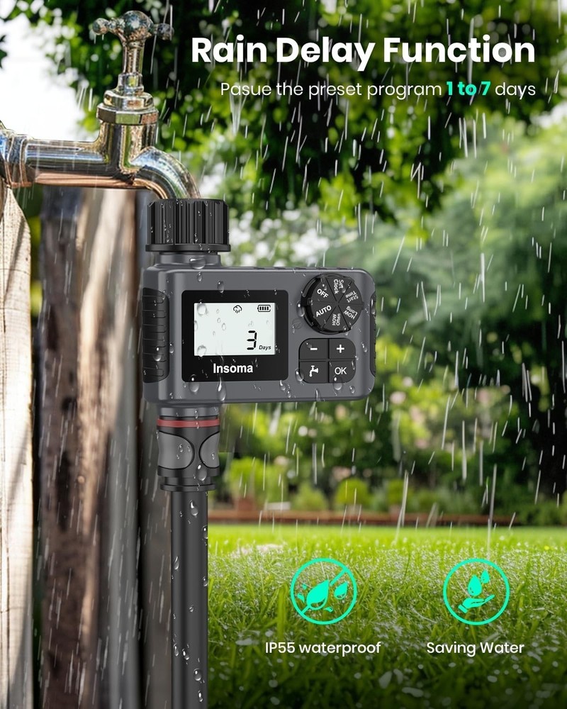 Programmable Garden Hose Timer 1 Outlet LCD Automatic Watering Irrigation System