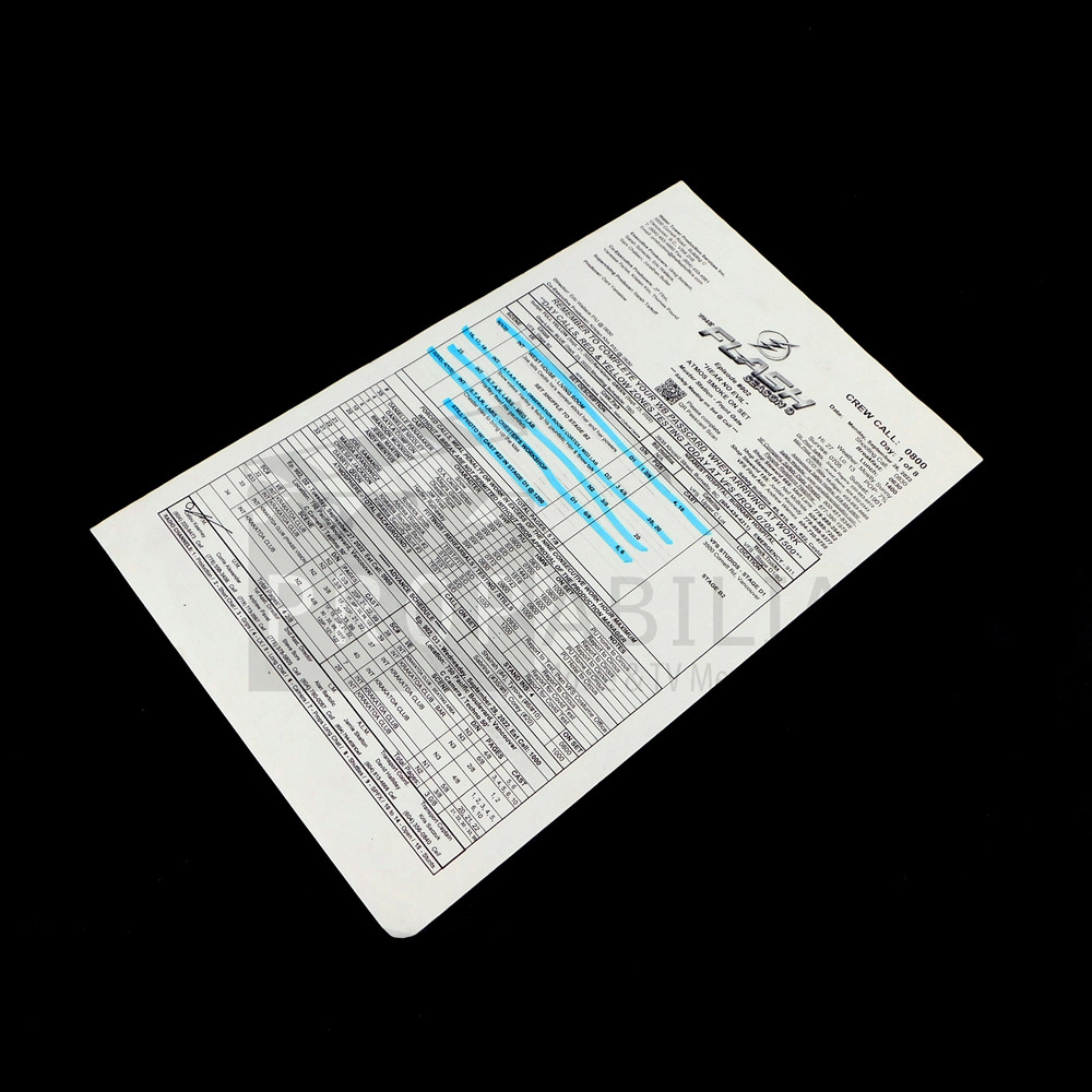 THE FLASH Call Sheet S09E02 Original Prop (11507-8963)