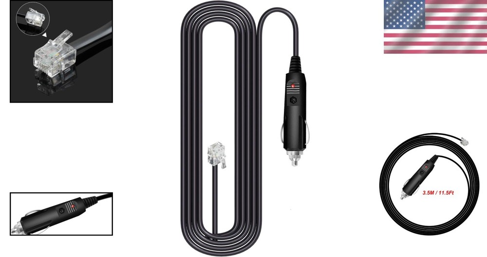 Flexible 11.5ft Radar Power Adapter - Compatible with Escort & Beltronics Models