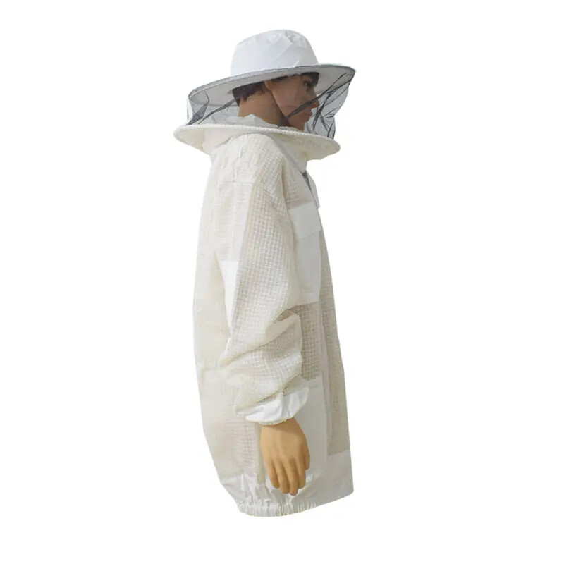 Anti Bee Suit 3Layer Breathable Ventilated Protective Jacket with Veil Hat Suits