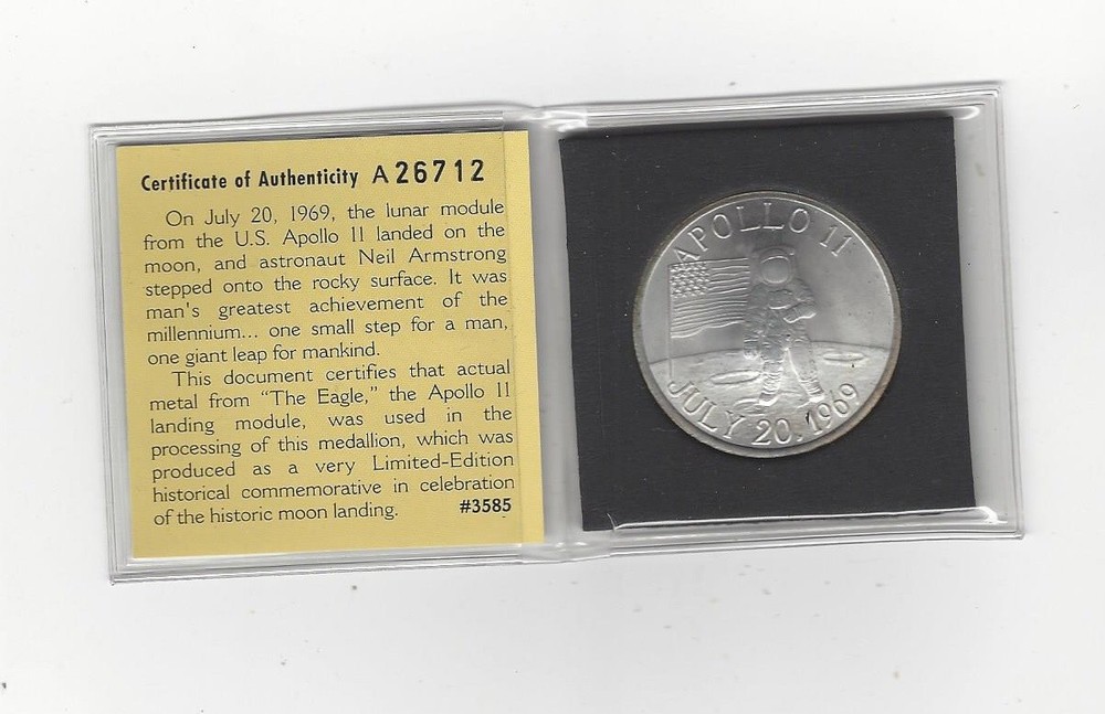 Apollo 11 The Eagle Has Landed, 30th Anniversary Commemorative Token.